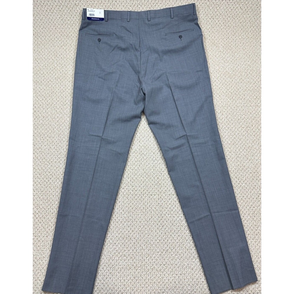 Hart Schaffner Marx Pant Men 42 Gray Dress Worsted Wool Straight Flat Front NEW